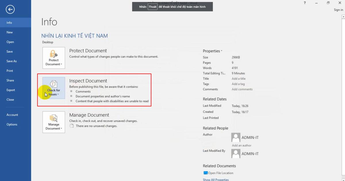 Inspect Document là gì