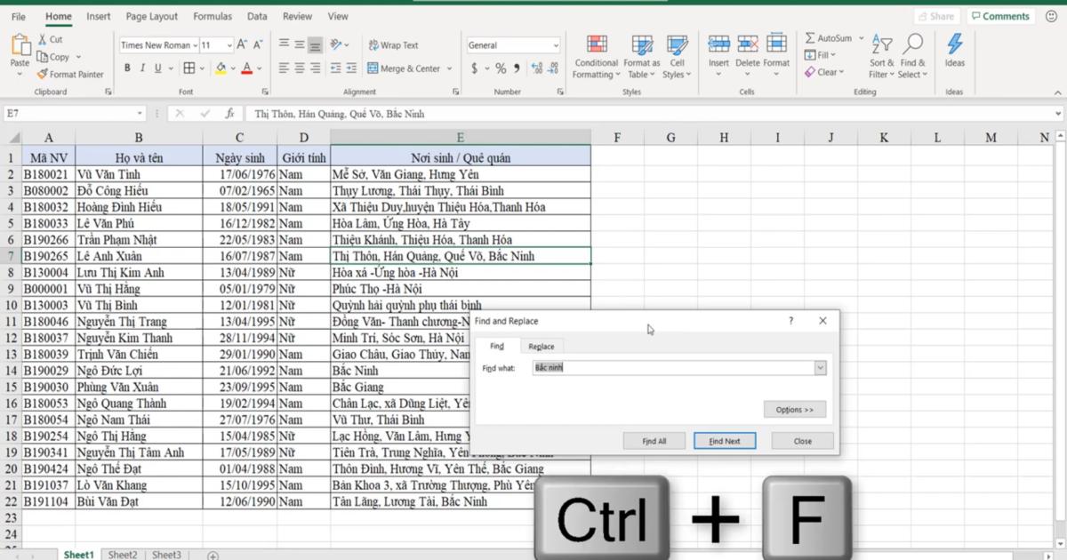 Cách tìm kiếm dữ liệu Excel bằng công cụ Find & Select và VBA