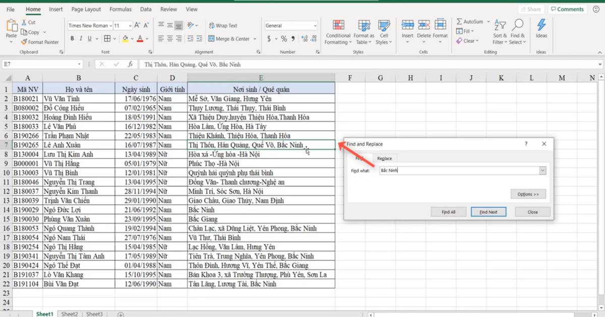 Cách tìm kiếm dữ liệu Excel bằng công cụ Find & Select và VBA