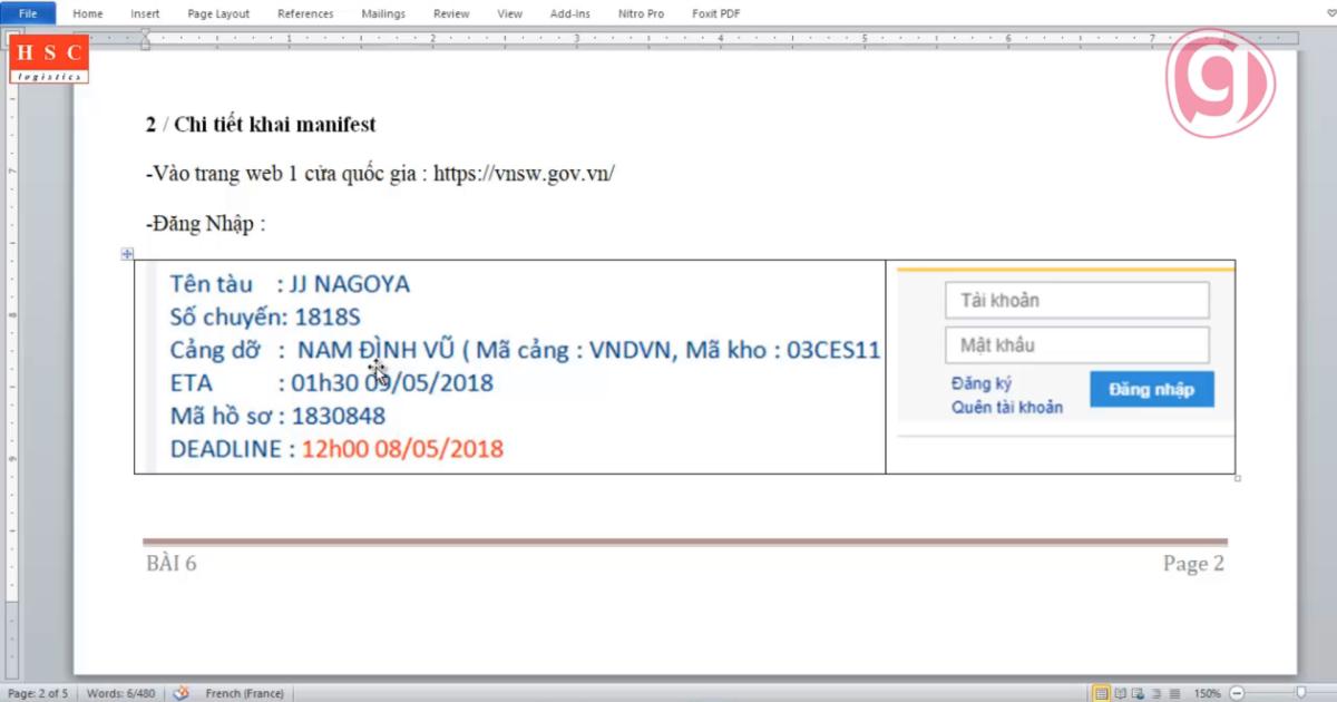 Những chứng từ cần thiết để khai Manifest chuẩn trong Logistics