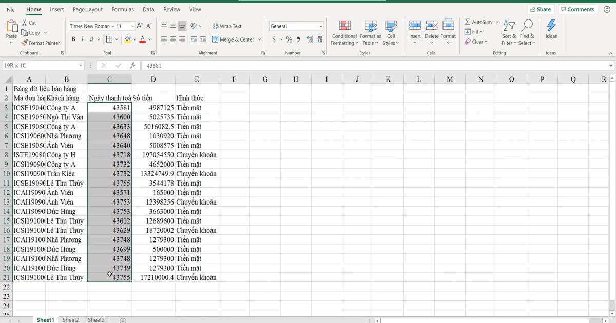 Thế nào là bảng dữ liệu Excel? Các thành phần của bảng dữ liệu Excel