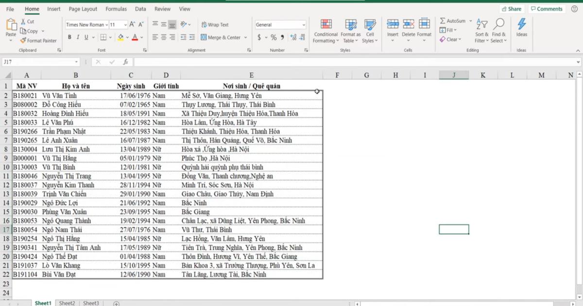 Kỹ thuật định dạng kẻ khung và xóa khung trong Excel