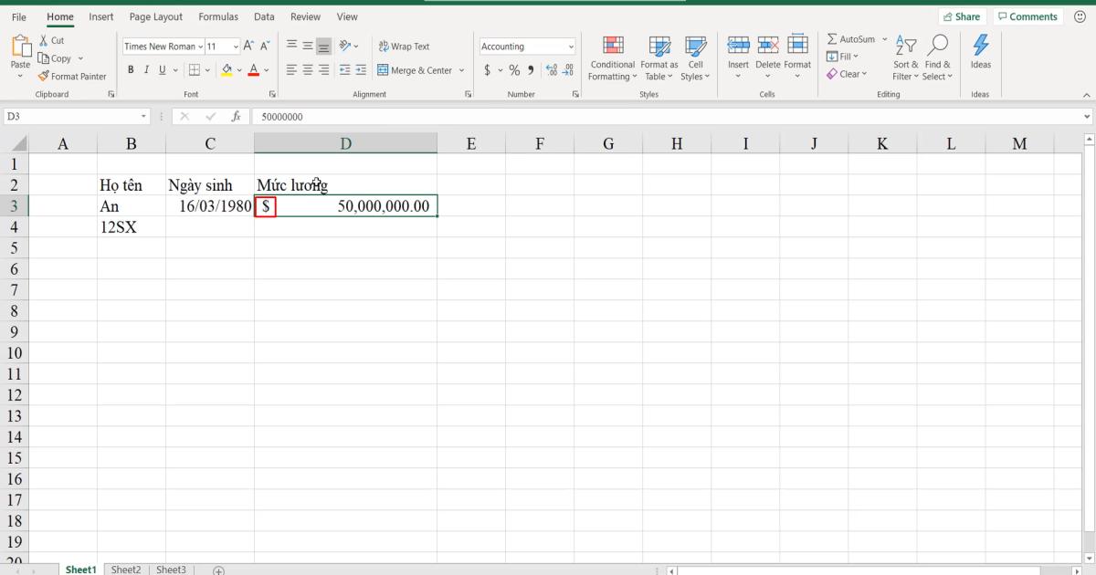 Giới thiệu về các kiểu dữ liệu mẫu thường sử dụng trong Excel