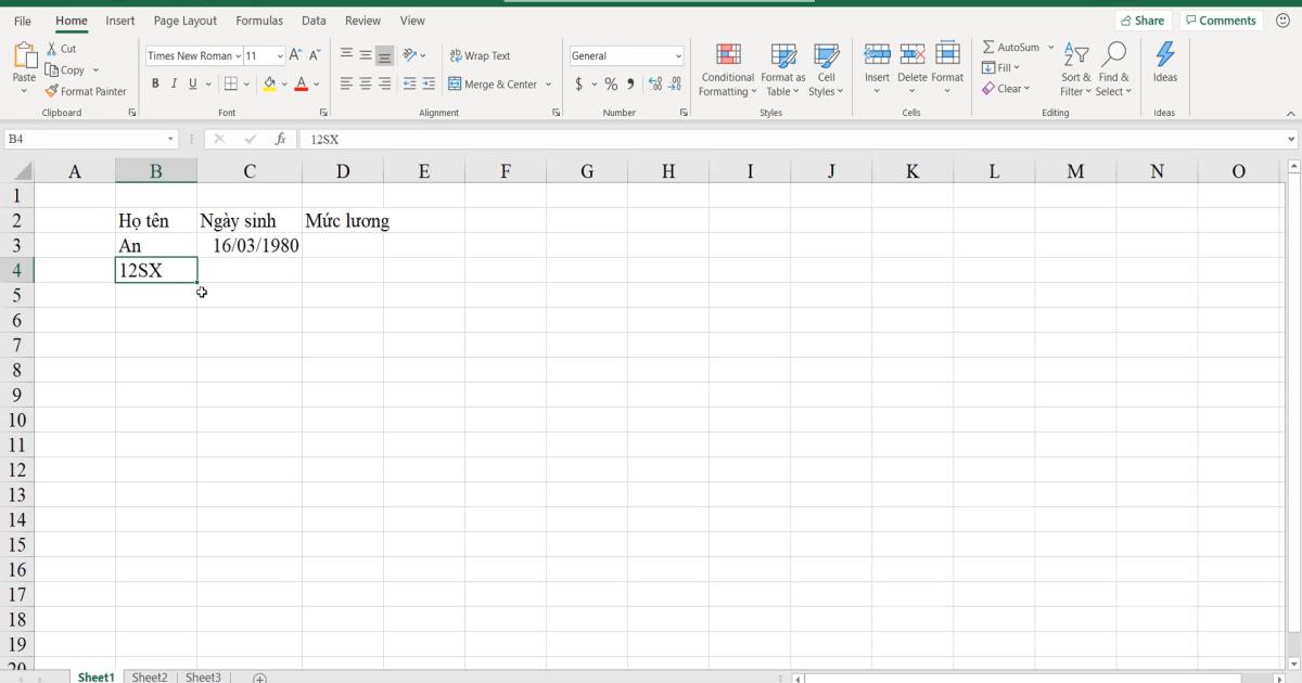 Giới thiệu về các kiểu dữ liệu mẫu thường sử dụng trong Excel