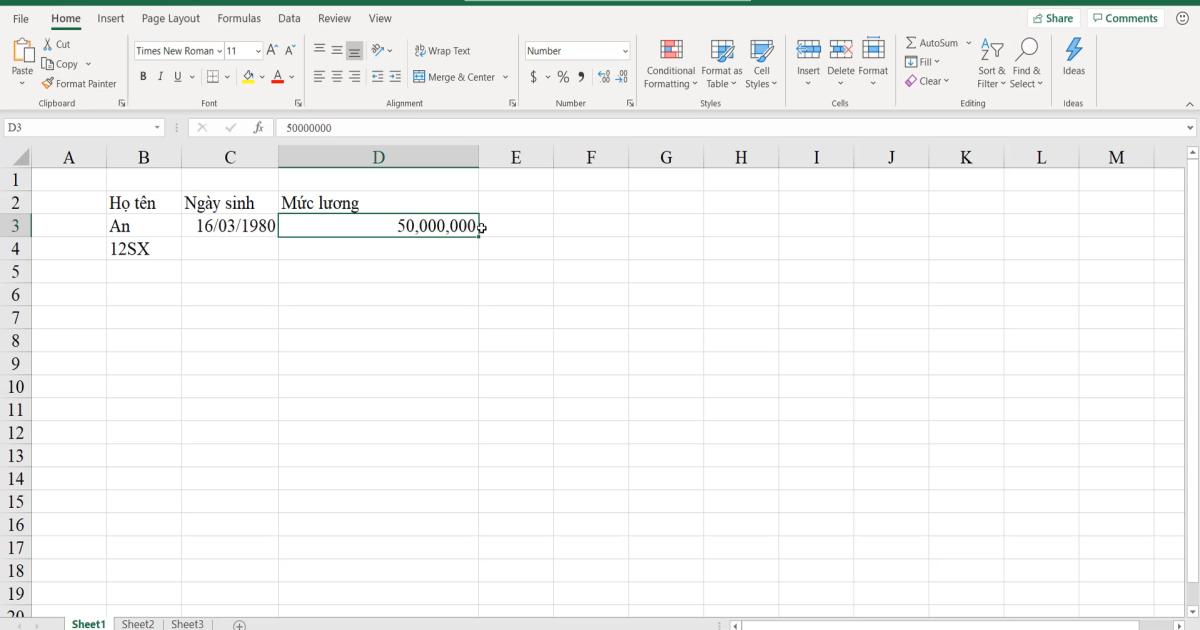 Giới thiệu về các kiểu dữ liệu mẫu thường sử dụng trong Excel