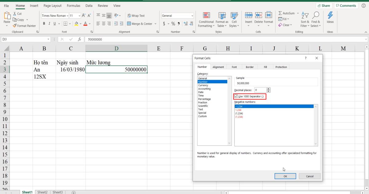Giới thiệu về các kiểu dữ liệu mẫu thường sử dụng trong Excel
