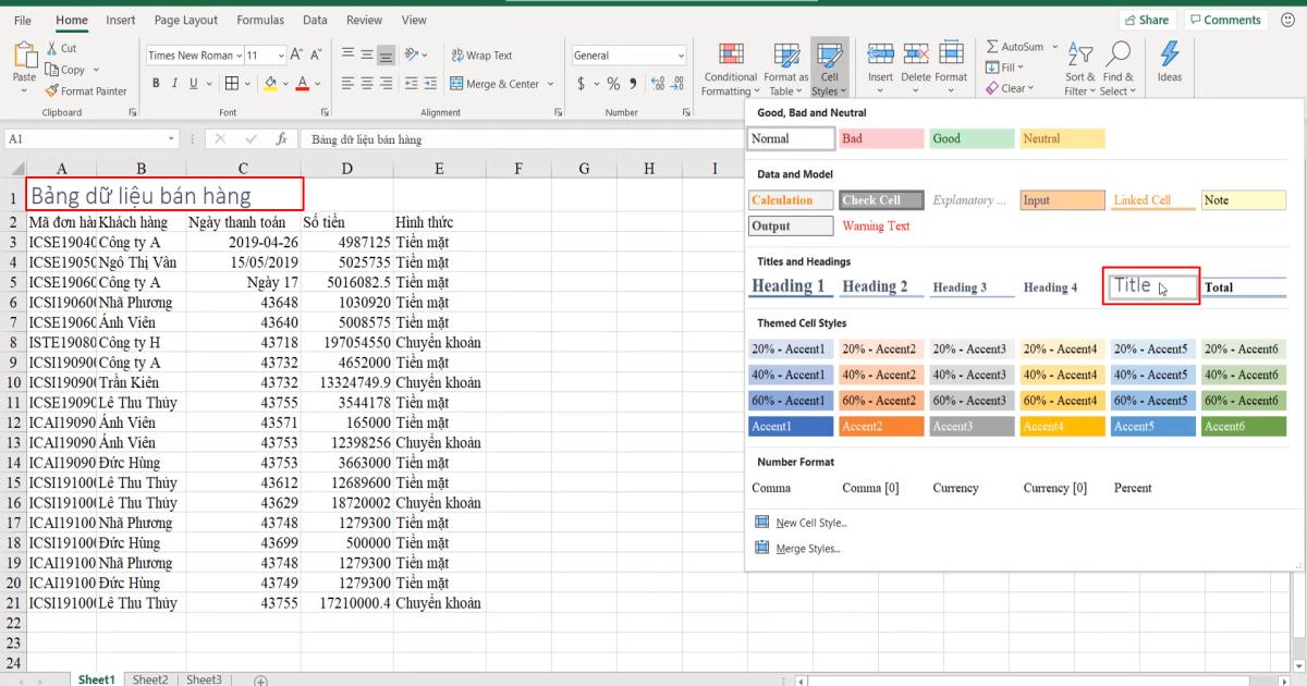 Thế nào là bảng dữ liệu Excel? Các thành phần của bảng dữ liệu Excel