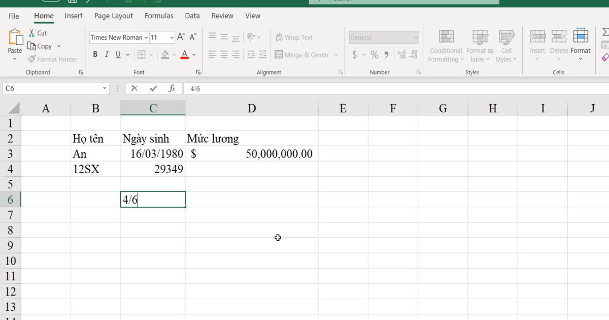 Giới thiệu về các kiểu dữ liệu mẫu thường sử dụng trong Excel