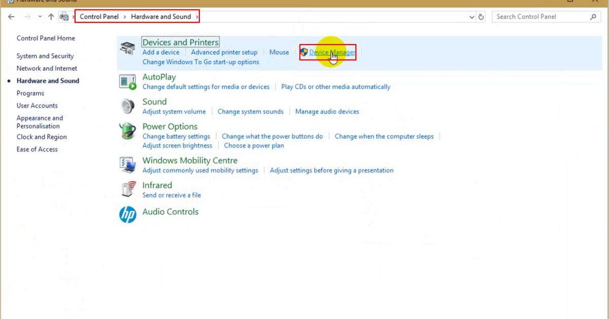 Chọn Hardware and Sound