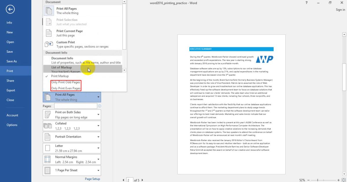 Cách chỉnh trang in trong Word