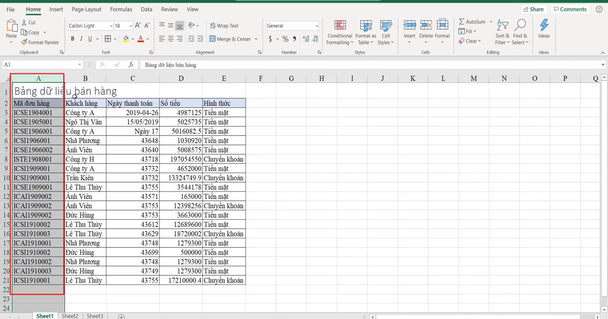 Thế nào là bảng dữ liệu Excel? Các thành phần của bảng dữ liệu Excel