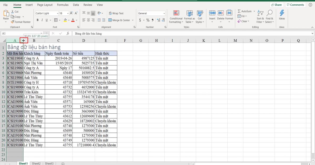 Thế nào là bảng dữ liệu Excel? Các thành phần của bảng dữ liệu Excel