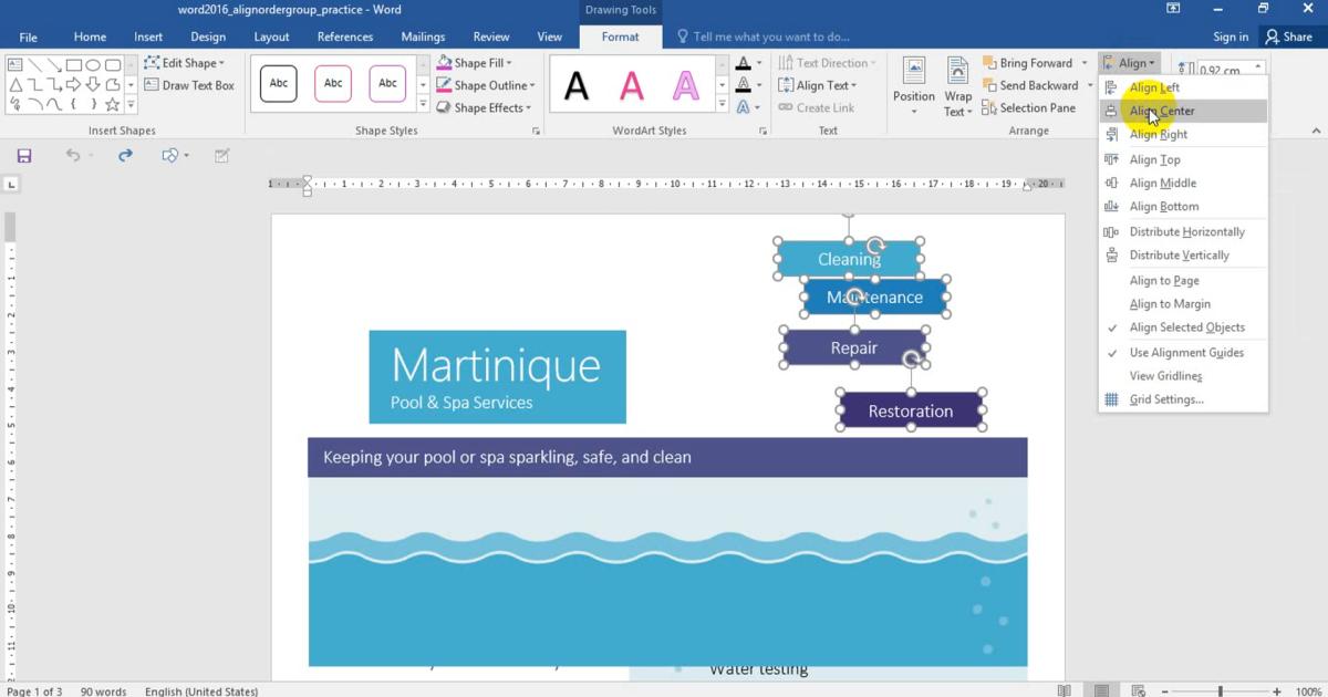 Căn chỉnh, sắp xếp, nhóm các đối tượng khi soạn thảo văn bản với Word