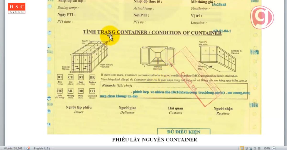Phôi phiếu EIR là gì? Cách khai phôi phiếu EIR tại cảng