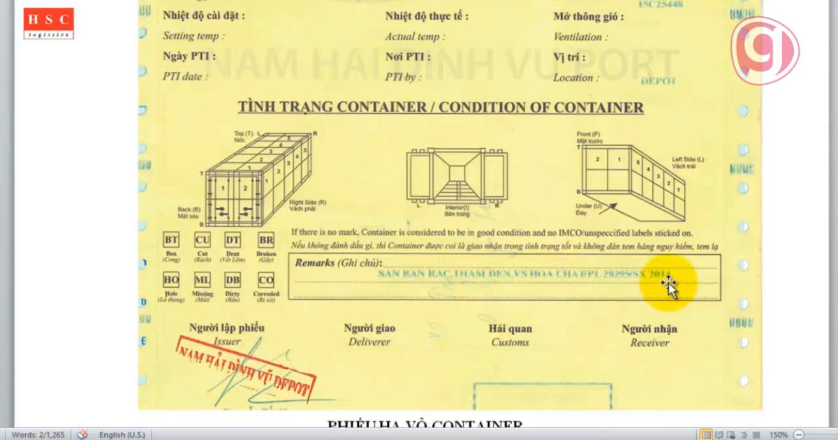 Phôi phiếu EIR là gì? Cách khai phôi phiếu EIR tại cảng