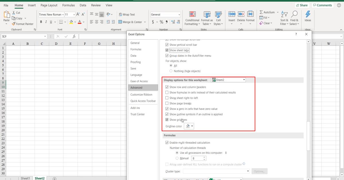 Tìm hiểu về Tùy chỉnh trong Excel và những thiết lập thường gặp