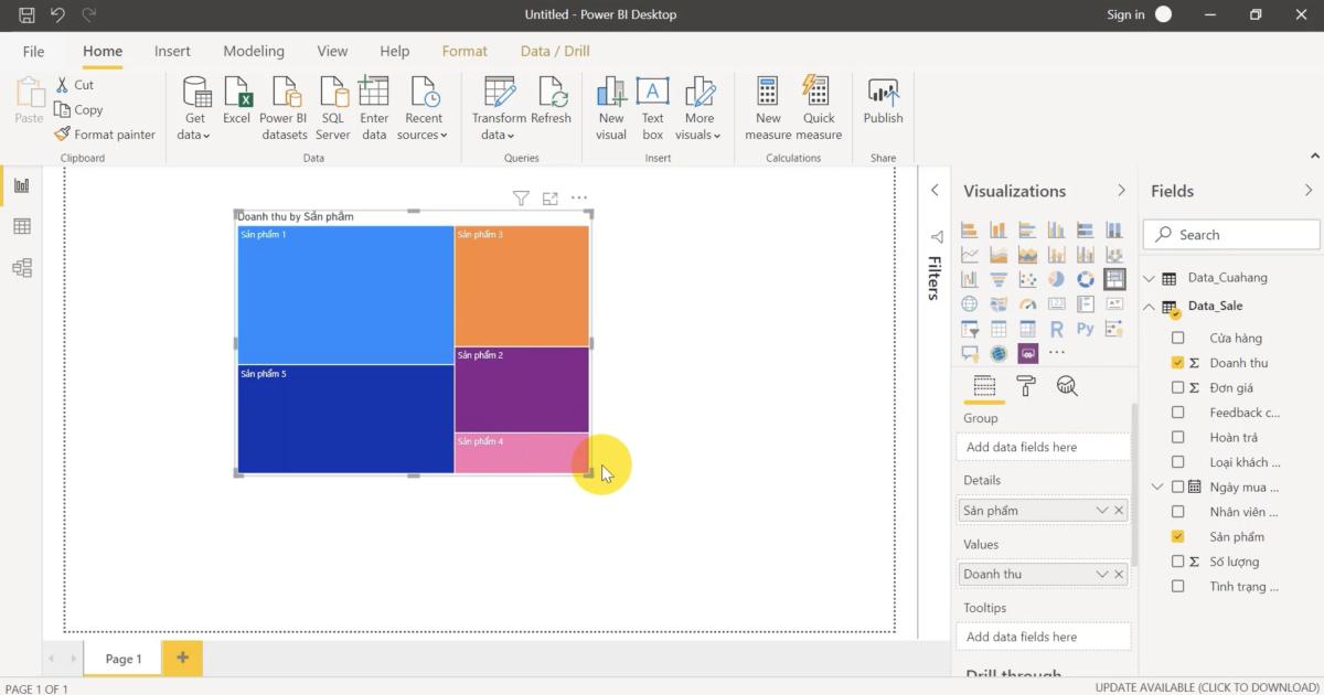 Cách tạo và sử dụng biểu đồ TreeMap hiệu quả trong PowerBI