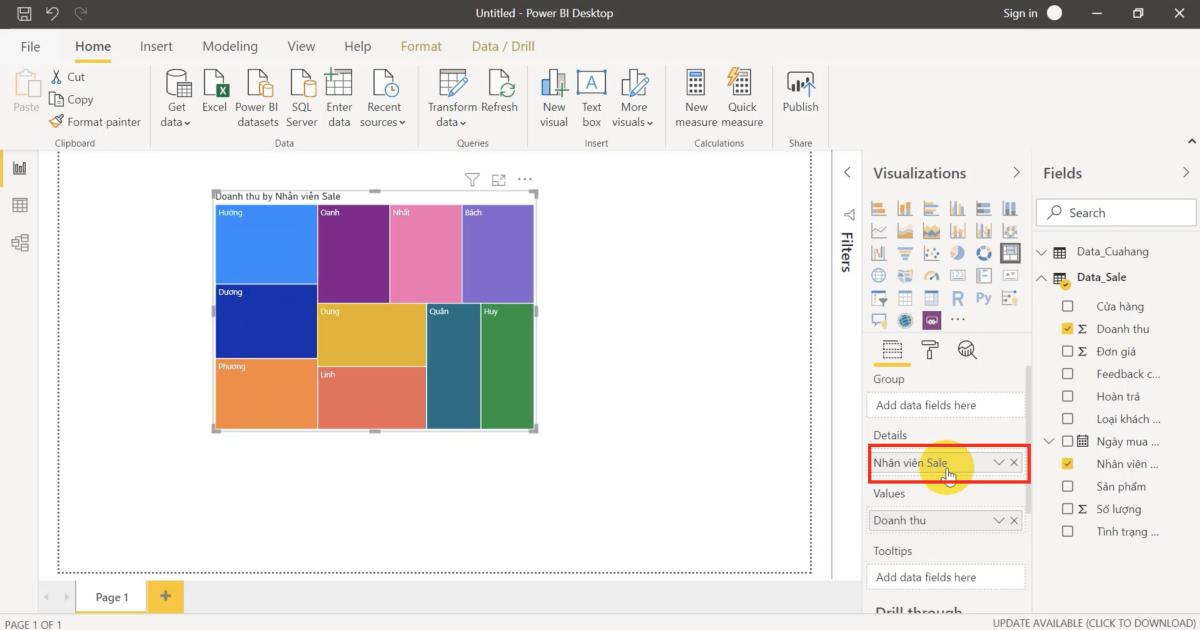 Cách tạo và sử dụng biểu đồ TreeMap hiệu quả trong PowerBI
