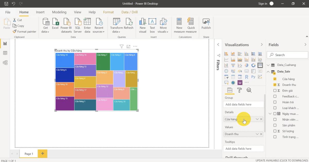 Cách tạo và sử dụng biểu đồ TreeMap hiệu quả trong PowerBI