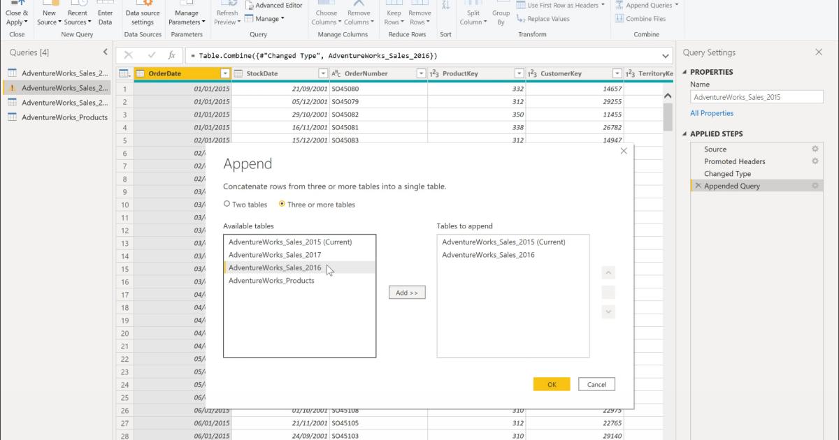 Cách gộp (Merging Queries) và tách Queries trong PowerBI
