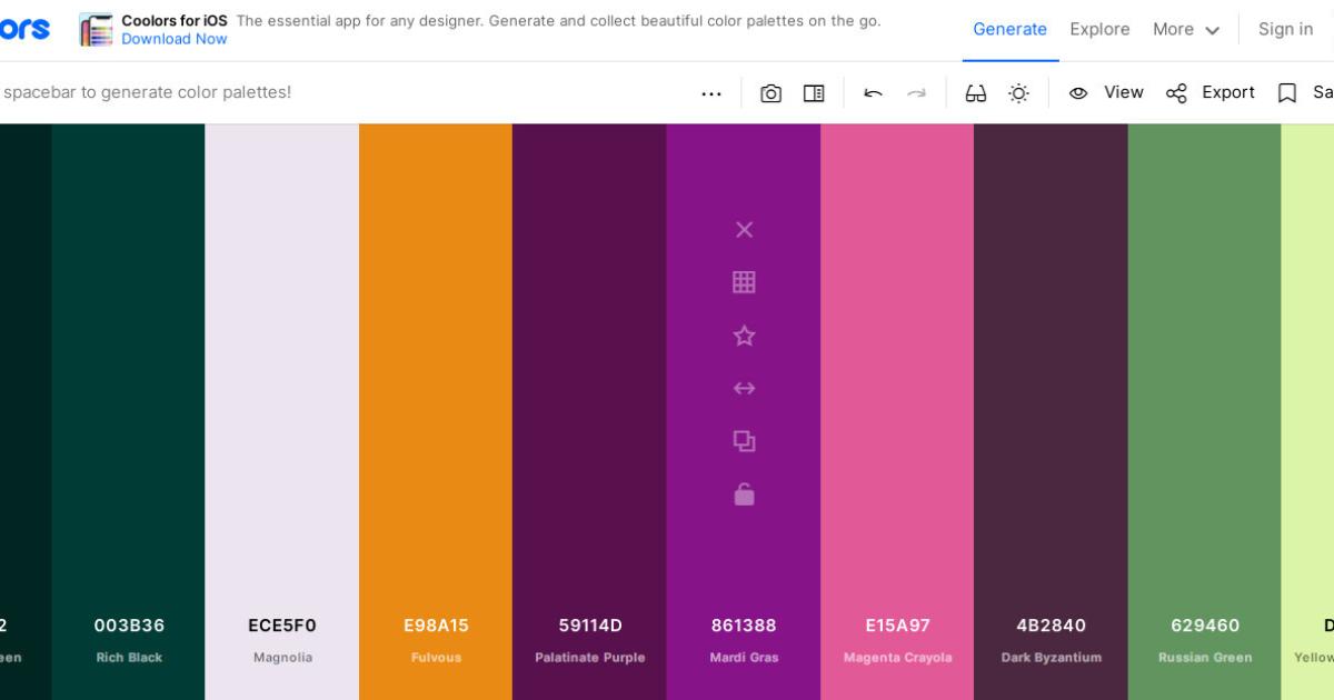 5 trang web phối màu thiết kế đồ họa hoàn toàn miễn phí