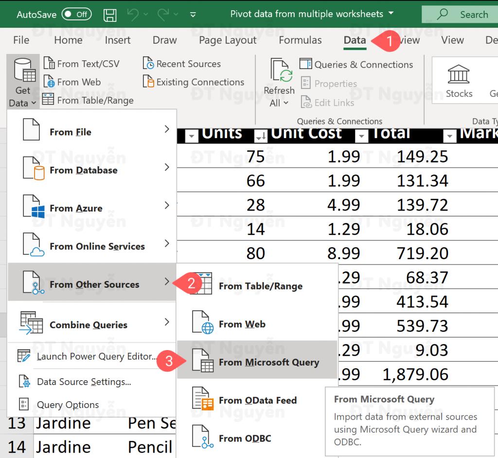 Lập Pivot Table với nhiều Sheet dữ liệu khác nhau vô cùng đơn giản