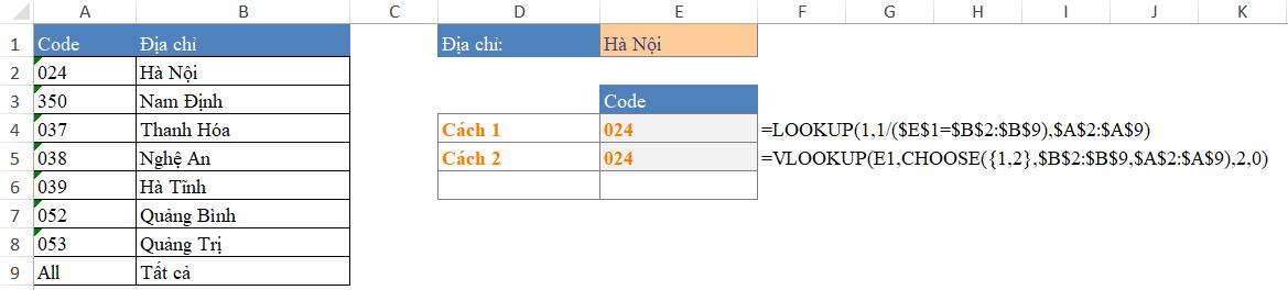 Cách tham chiếu ngược bằng những hàm vô cùng đơn giản trên Excel