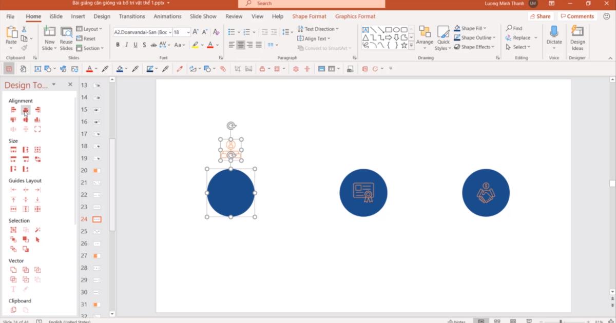 Căn gióng tự động trong Powerpoint
