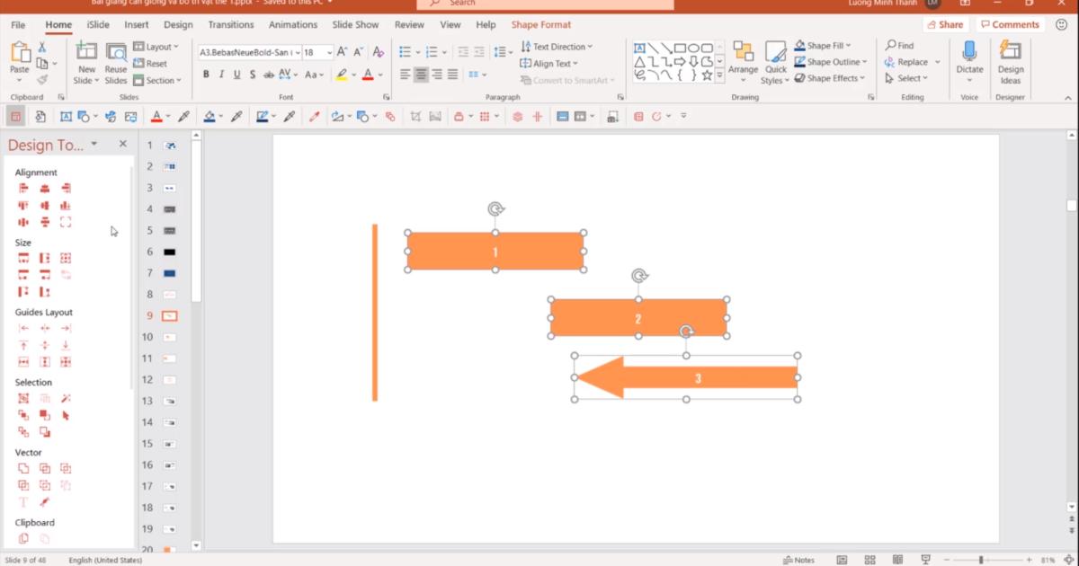 Căn gióng tự động trong Powerpoint