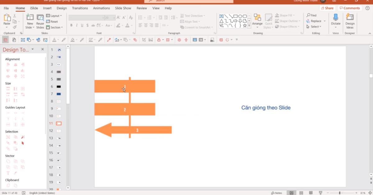 Căn gióng tự động trong Powerpoint