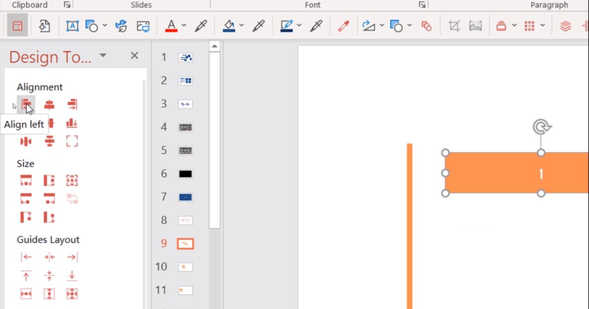Căn gióng tự động trong Powerpoint
