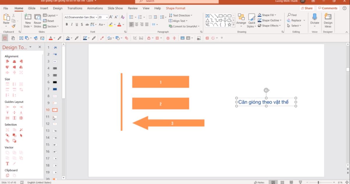 Căn gióng tự động trong Powerpoint