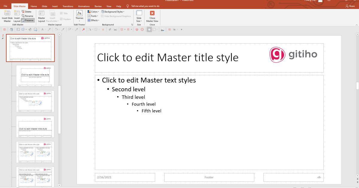 Thủ thuật Powerpoint với Slide Master