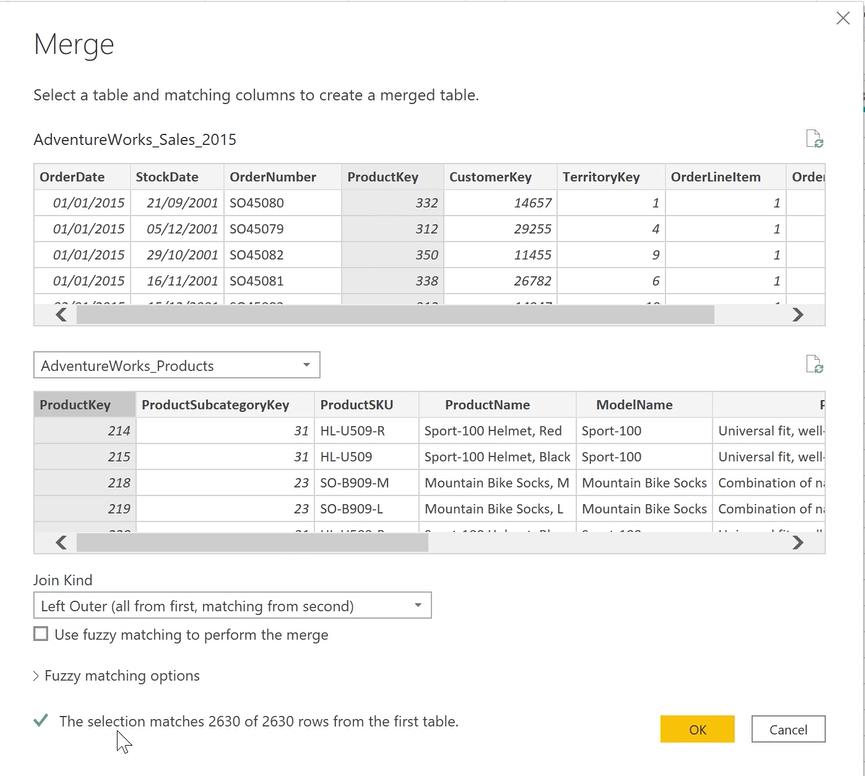 Cách gộp (Merging Queries) và tách Queries trong PowerBI