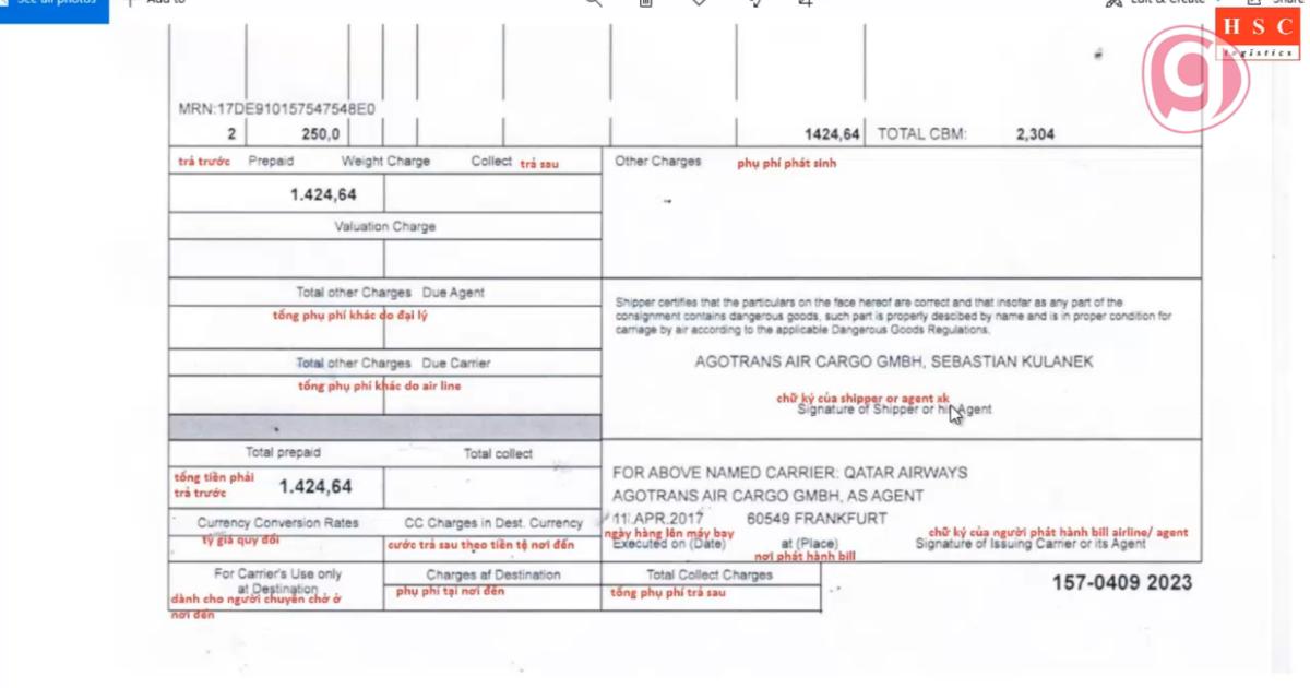 Airway Bill đối với lô hàng Air trong xuất nhập khẩu