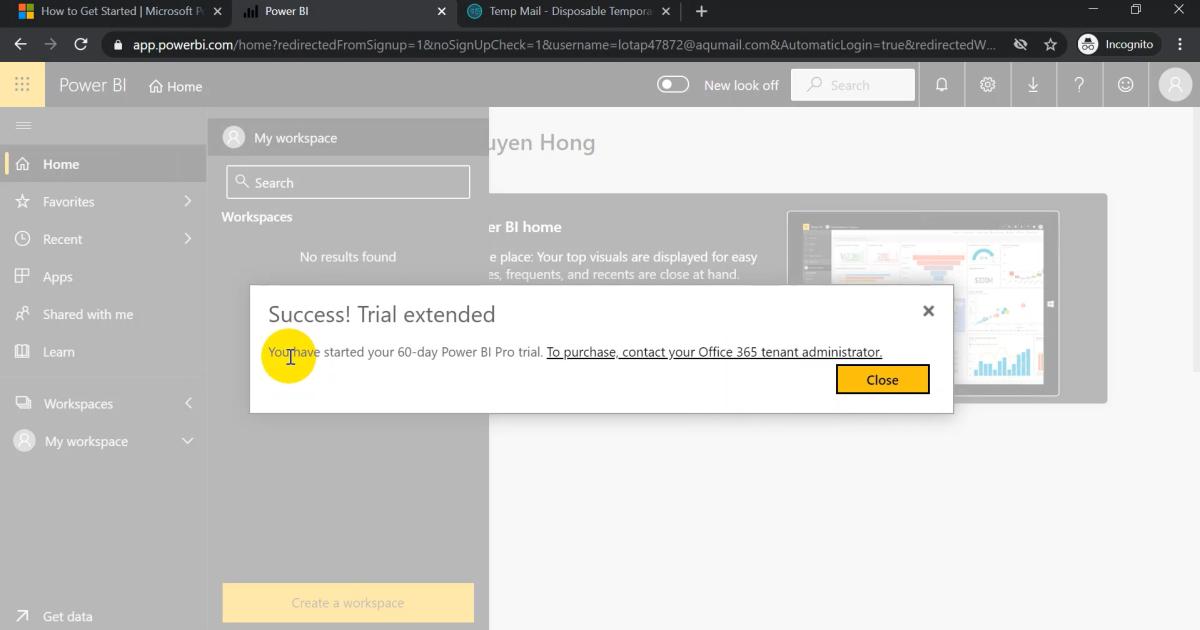 Hướng dẫn cách cài đặt tài khoản PowerBI Pro miễn phí