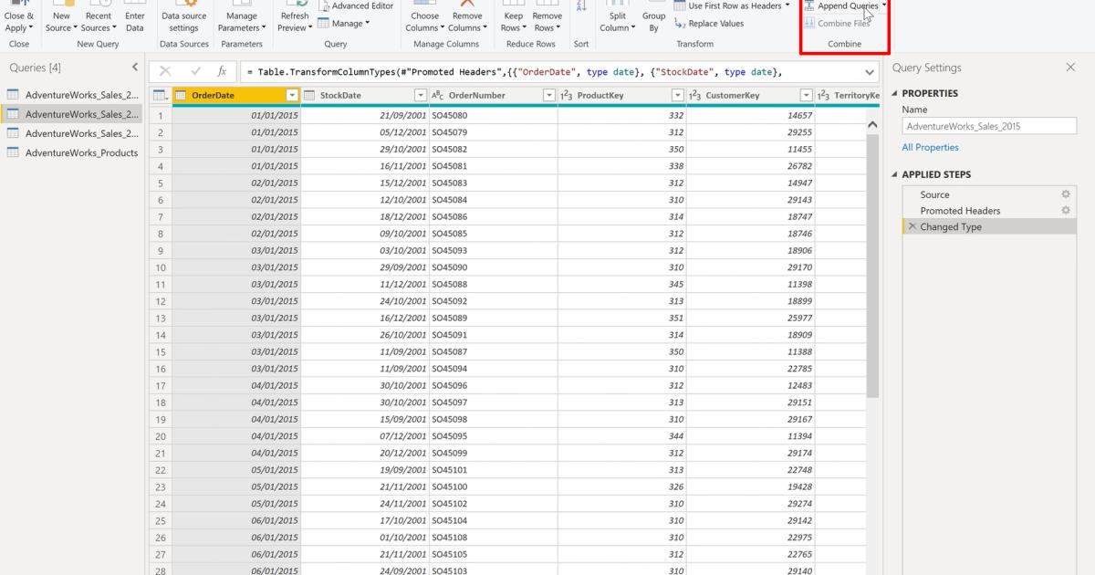 Cách gộp (Merging Queries) và tách Queries trong PowerBI