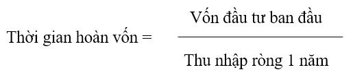 Cách tính toán thời gian hoàn vốn của dự án bằng Excel