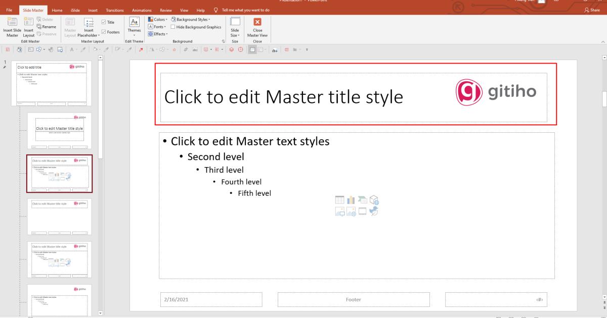 Thủ thuật Powerpoint với Slide Master