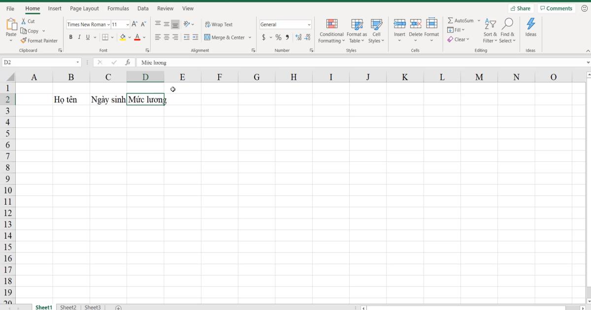 Hướng dẫn cách nhập dữ liệu trong Excel chính xác nhất