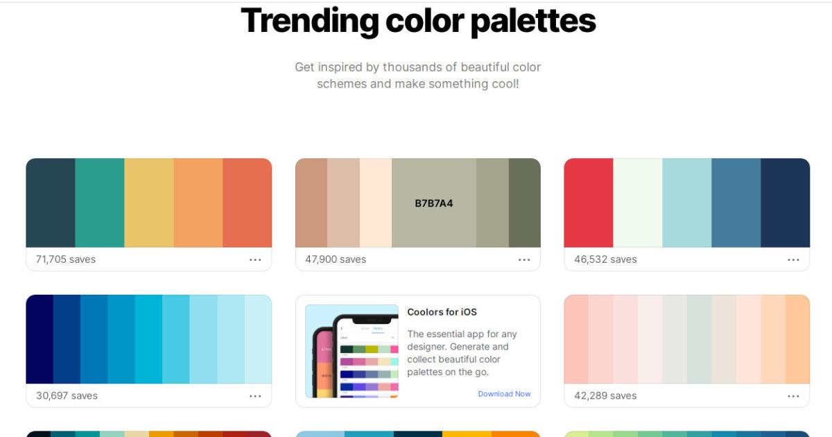 5 trang web phối màu thiết kế đồ họa hoàn toàn miễn phí