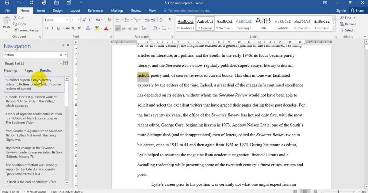 Hướng dẫn sử dụng chức năng Find & Replace trong Word