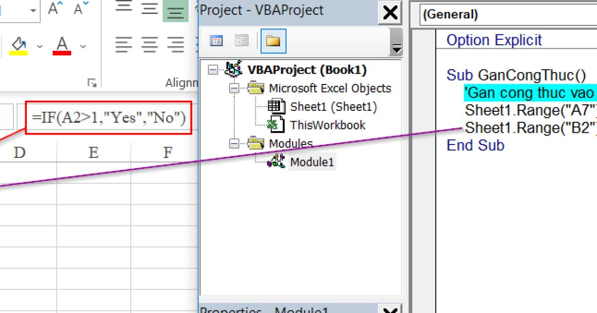 Cách để Excel VBA tự động điền công thức và gán giá trị