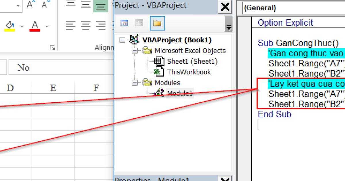 Cách để Excel VBA tự động điền công thức và gán giá trị