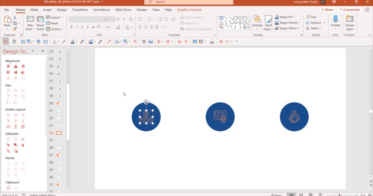 Căn gióng tự động trong Powerpoint