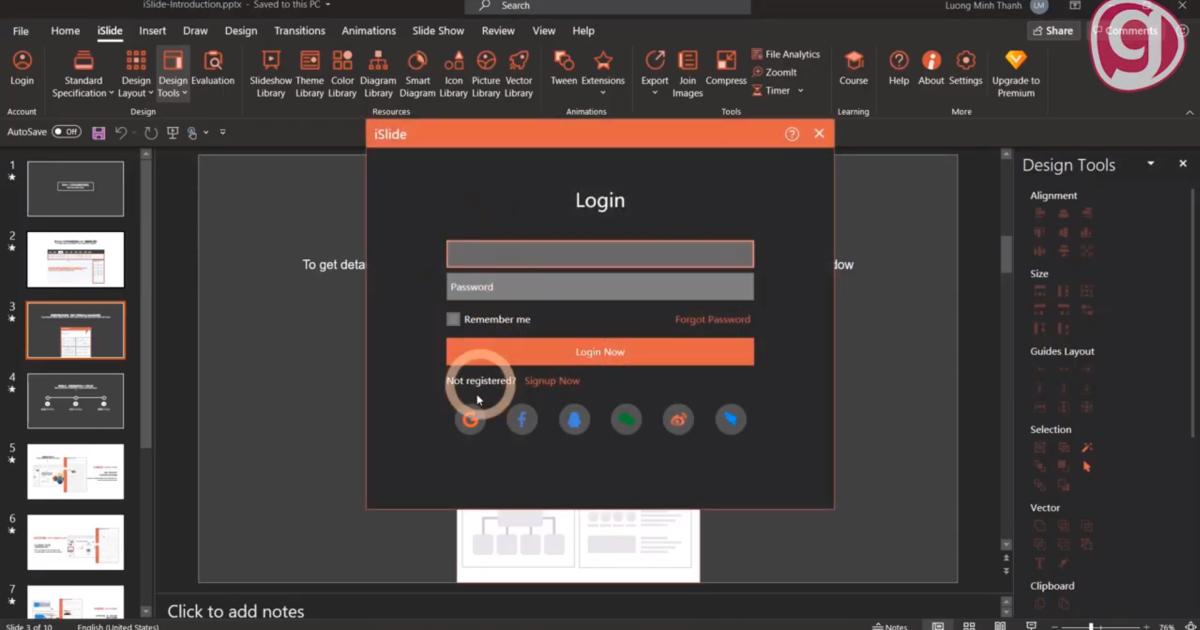 Hướng dẫn cài đặt công cụ Islide và các khắc phục lỗi iSlide không hiện