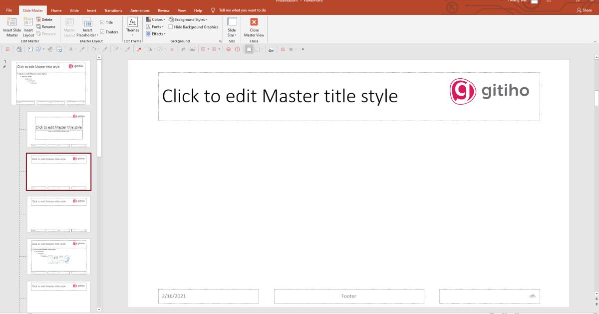 Thủ thuật Powerpoint với Slide Master