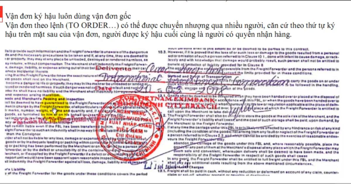 Phân loại vận đơn đích danh và vận đơn theo lệnh trong xuất nhập khẩu