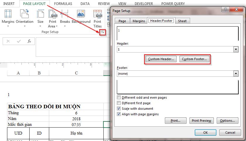 Cách sử dụng hiệu quả HEADER AND FOOTER trong bài thi MOS Excel