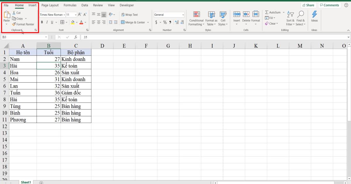 Tìm hiểu về thanh công cụ Excel: chức năng các thẻ trên thanh công cụ